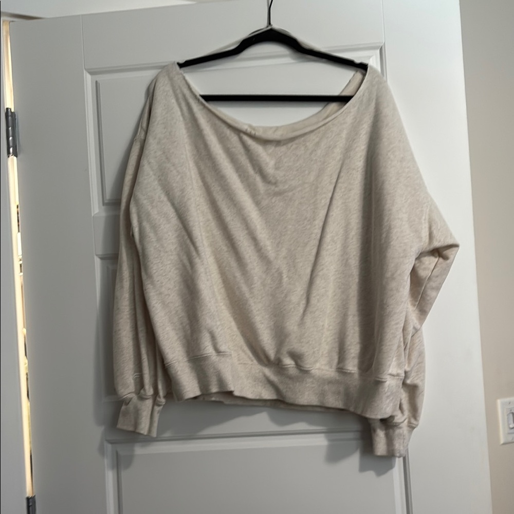 Fabletics Off-Shoulder Sweater in Cream